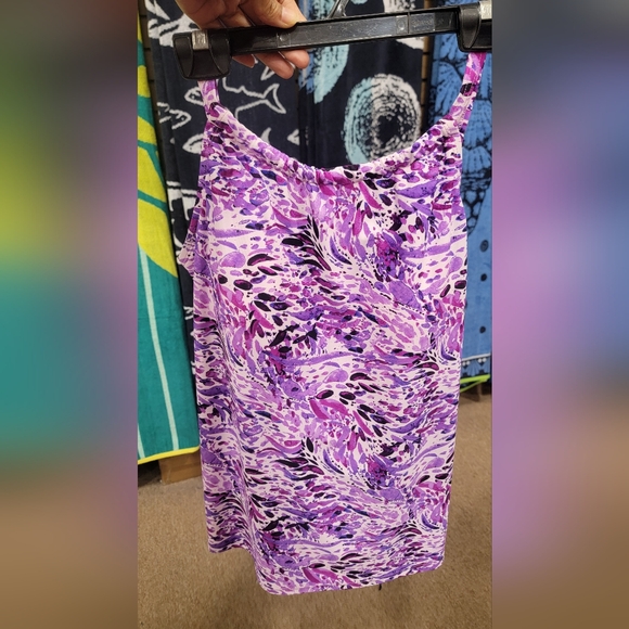 Sale🎉 Purple Patterned Tank Top Or Swim Top - Picture 1 of 6